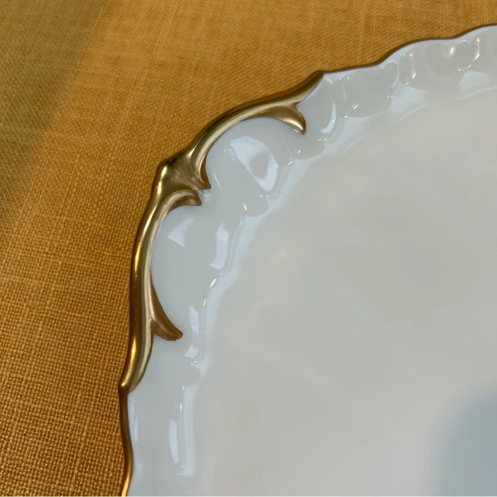 Mikasa Bone China 24k Gold Platter ivory gold plate dish